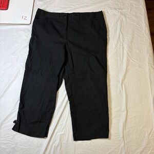 Counterparts Black Capri Pants Women Size 12 Cropped Button Detail